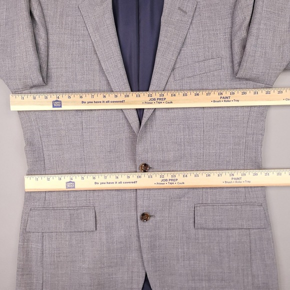 J Crew Blazer Mens 42R Gray Wool Sharkskin Voyager Thompson Sport Coat Jacket - Picture 9 of 13